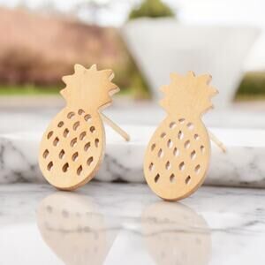 NEW 18K yellow gold plated fruit pineapple stud earrings jewelry B5A